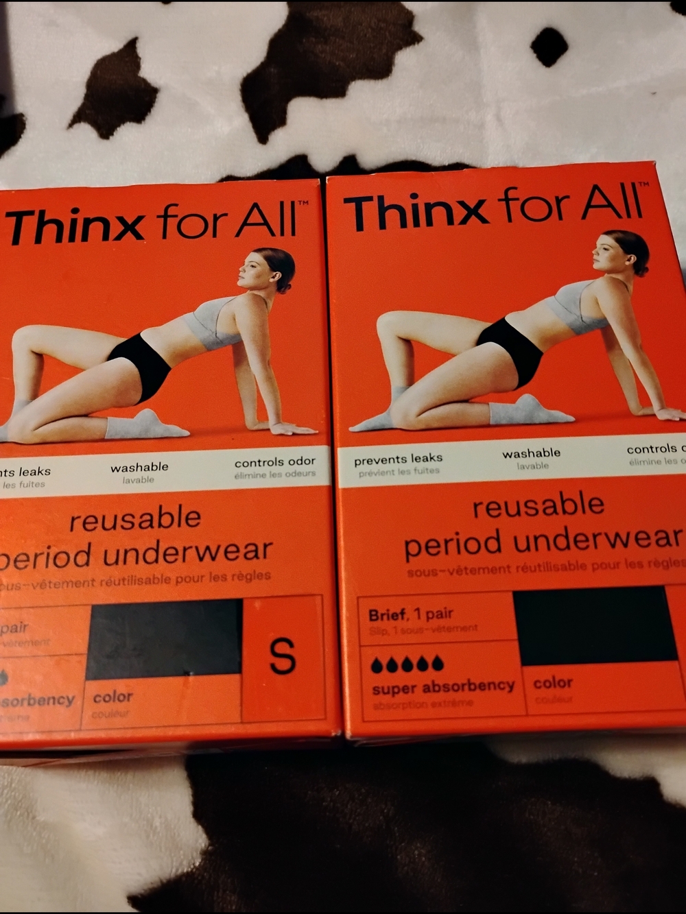 NIB 2 for 1 Thinx for All Reusable Period Underwear Brief - Black (Small)